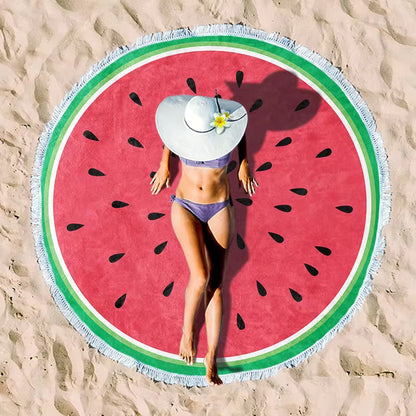 Round Beach Towel with Tassel – Premium Microfiber Blanket Mat