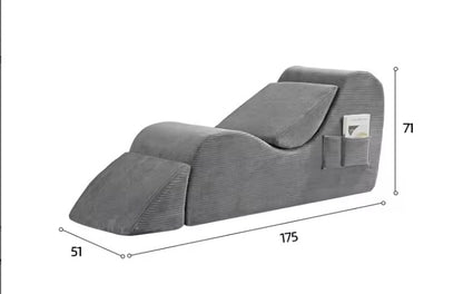 Ergonomic Lounge Chair – Full Body Comfort Sofa with Leg Elevation & Side Pocket