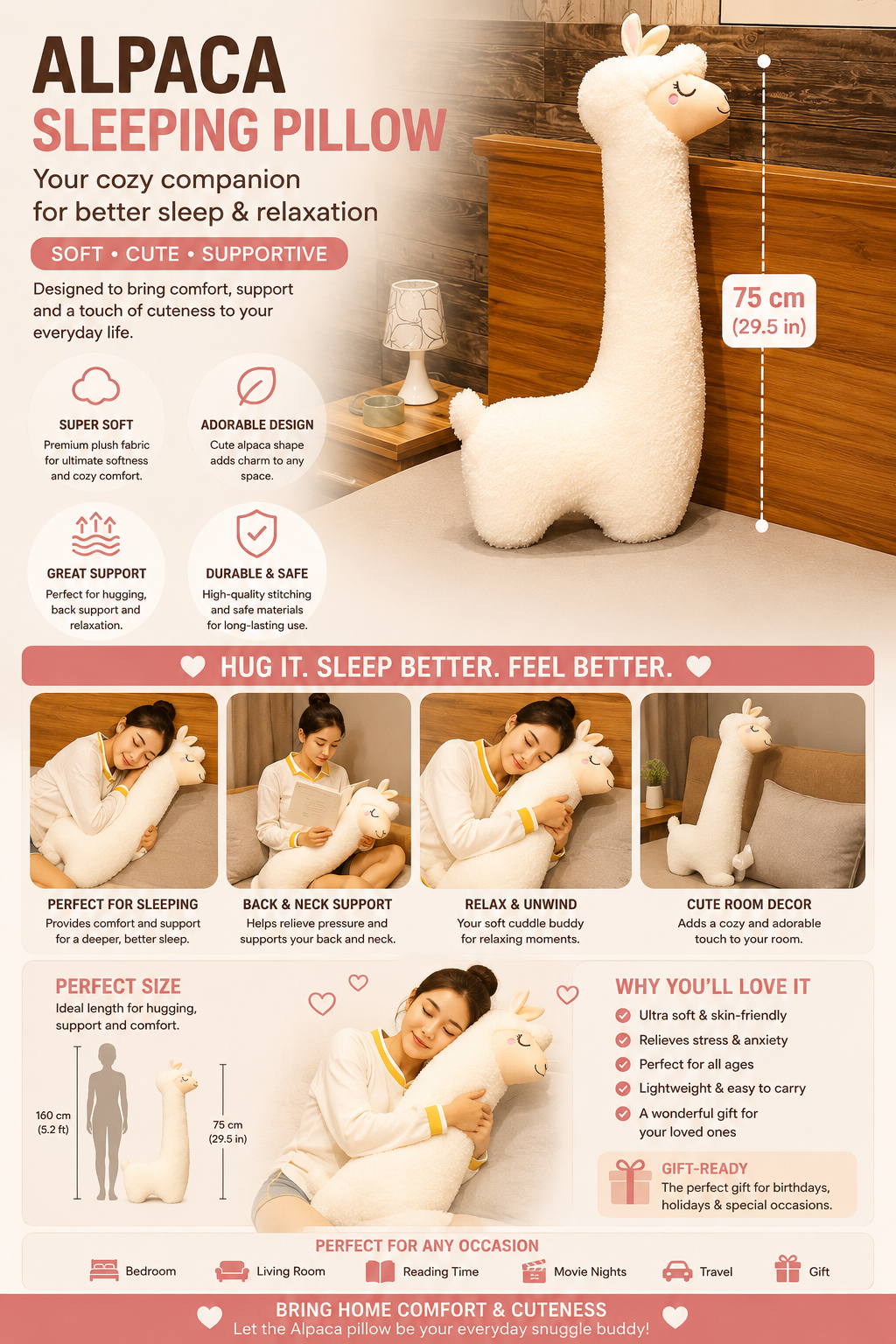 Alpaca Sleeping Pillow