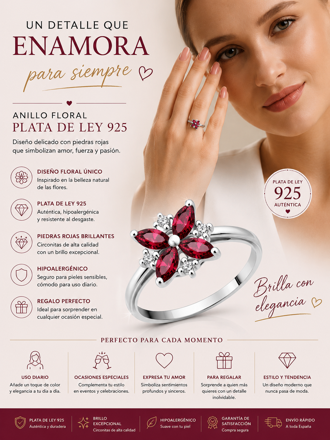 Broche Pavo Real Plata de Ley 925 - Dorado