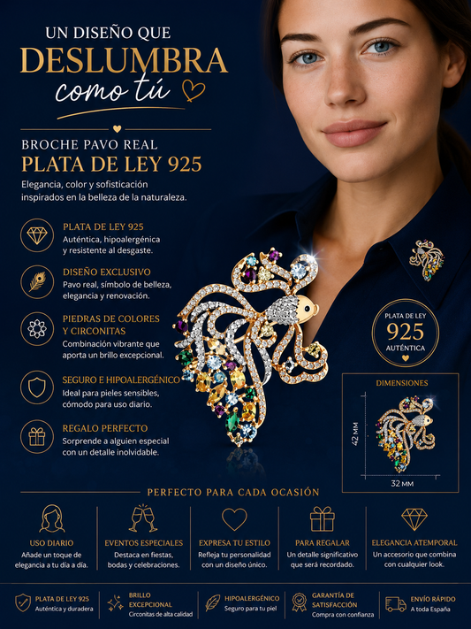Anillo Floral Plata de Ley 925 - Piedras Rojas