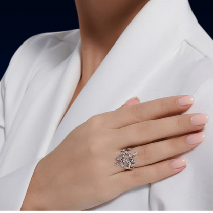 Anillo Halo con Piedra Amarilla Canario - Plata 925
