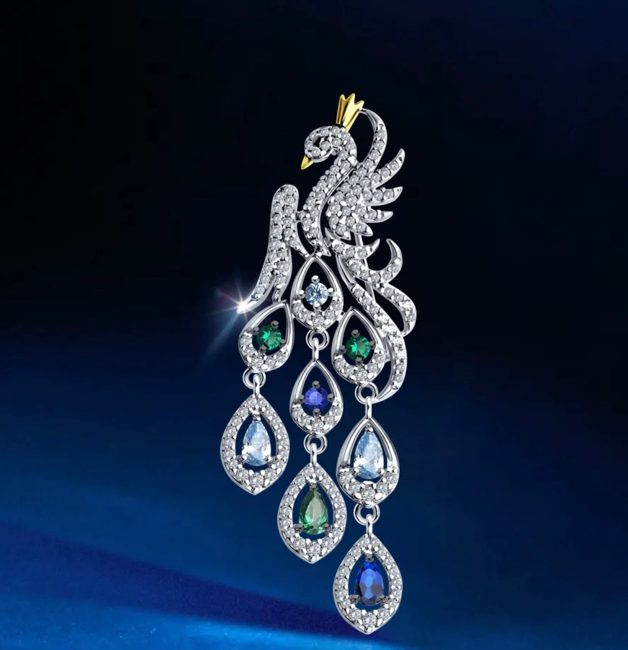 Broche Pavo Real Multicolor - Plata 925