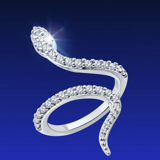 Anillo Serpiente Zirconias - Plata 925