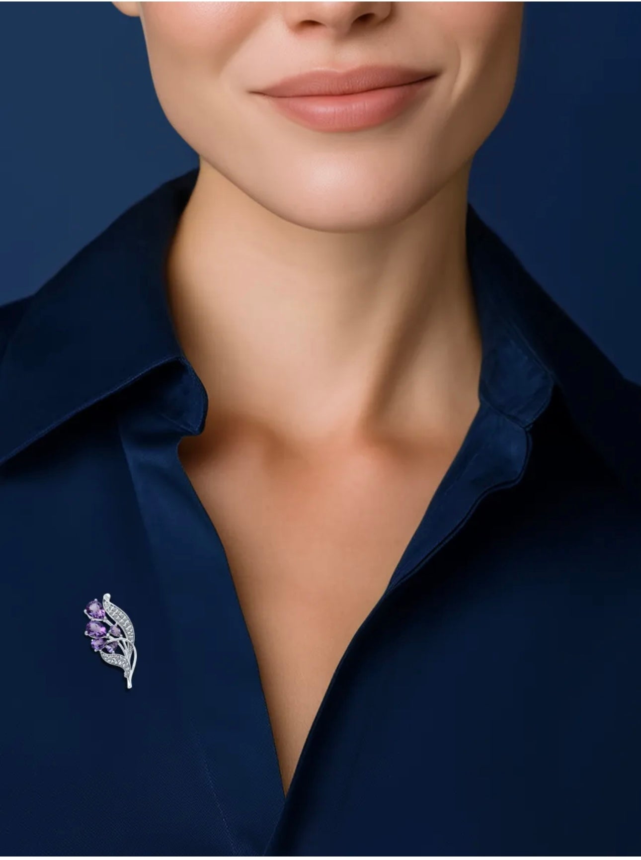 Broche Lavanda Amatista - Plata 925