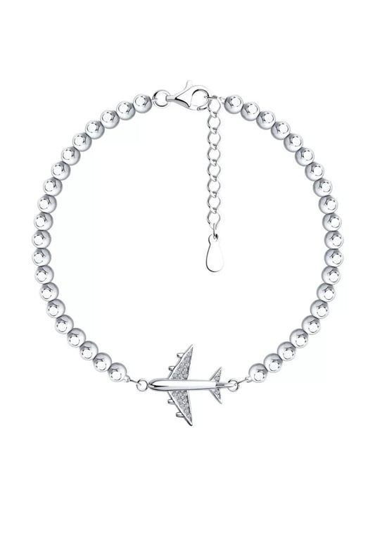 Pulsera de Plata 925 con Charm de Avión
