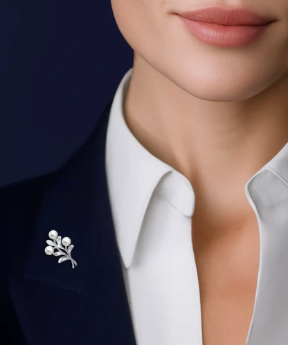 Broche de Plata 925 con Perlas Naturales
