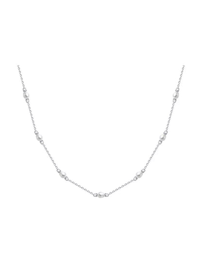 Collar de Plata 925 con Perlas Naturales en Cadena