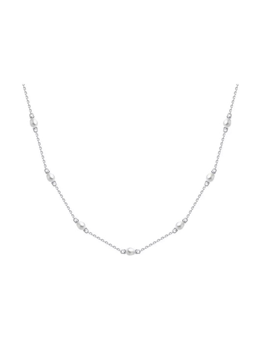 Collar de Plata 925 con Perlas Naturales en Cadena