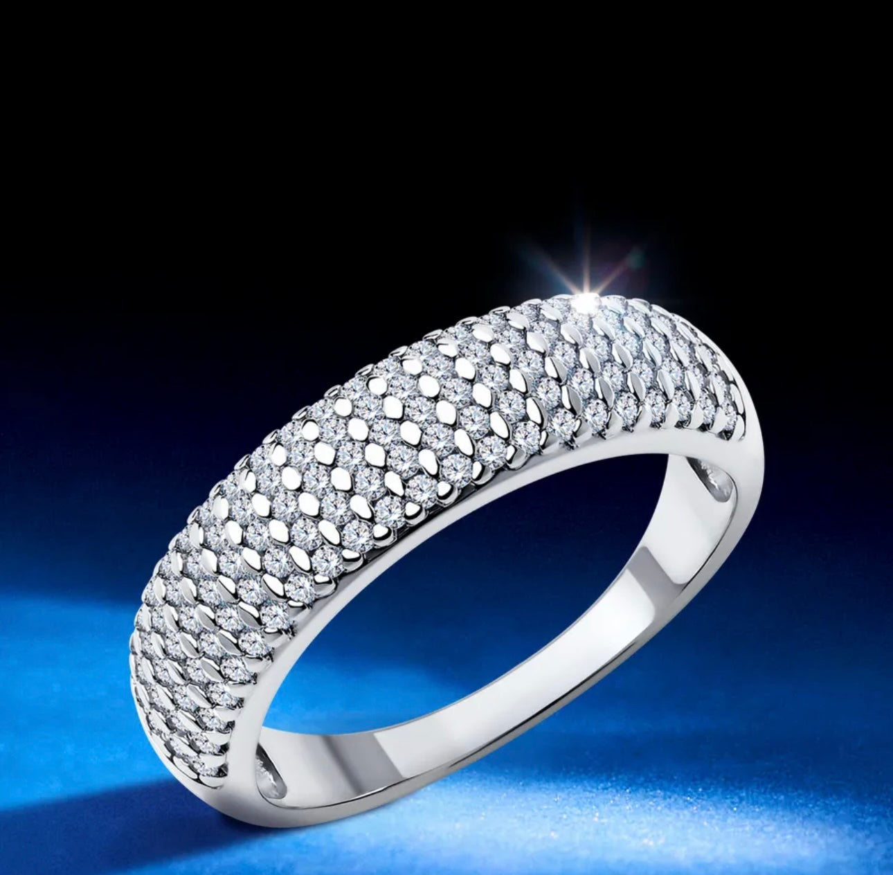 Anillo de Plata 925 con Pavé de Diamantes