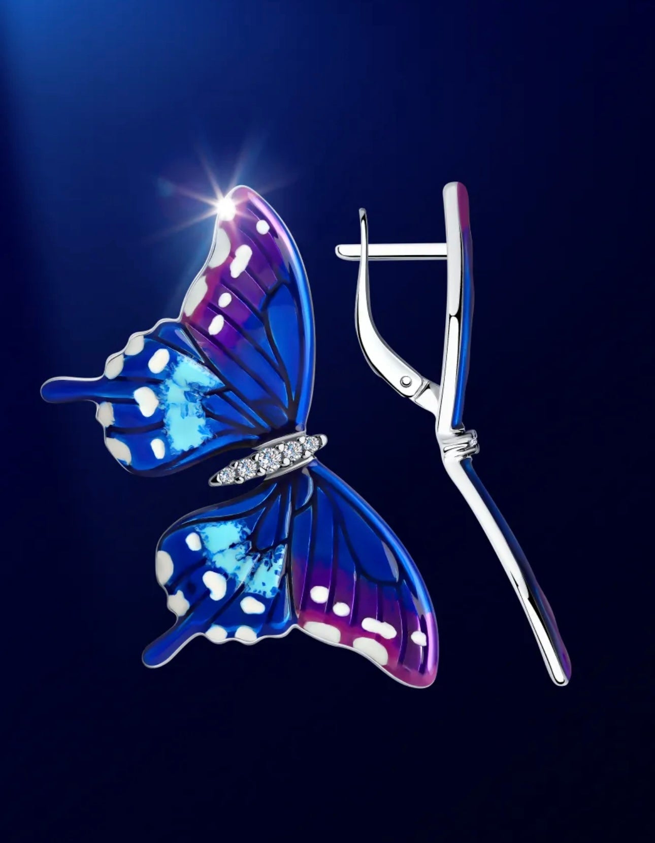 Pendientes Aro Grande de Plata 925 con Diamantes