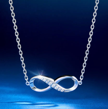 Collar de Plata 925 Infinito con Diamantes