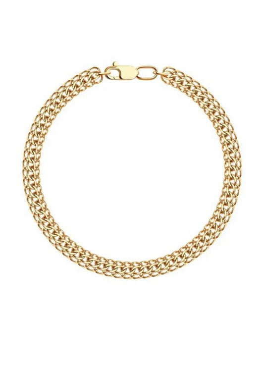 Pulsera Collar de Cadena Doble en Oro