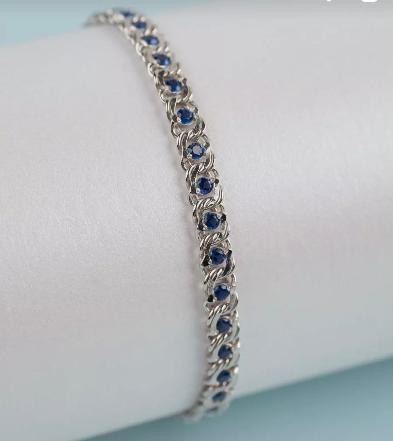 Pulsera de tenis con zafiros azules – Plata de Ley 925