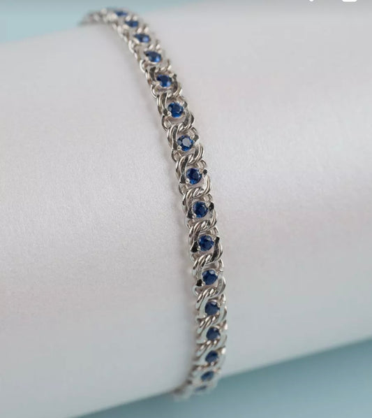 Pulsera de tenis con zafiros azules – Plata de Ley 925
