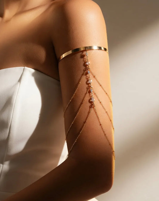 Brazalete de Brazo con Hojas Doradas Estilo Griego