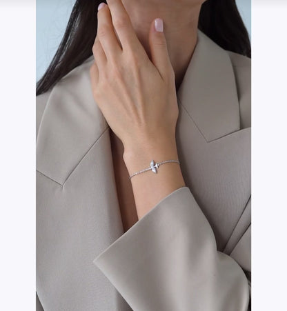 Pulsera Corazones Entrelazados con Diamantes Plata 925