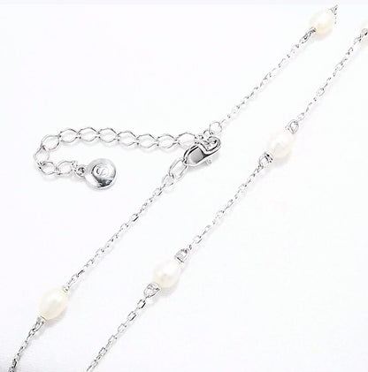 Collar de Plata 925 con Perlas Naturales en Cadena
