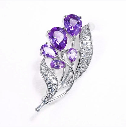 Broche Lavanda Amatista - Plata 925