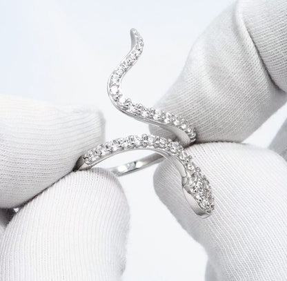 Anillo Serpiente Zirconias - Plata 925