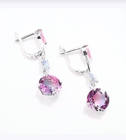 Pendientes Colgantes con Piedras de Colores